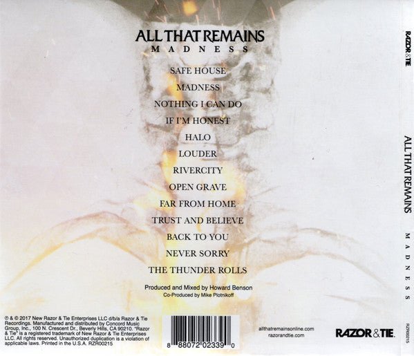 All That Remains - Madness (New CD) - Mad World Records