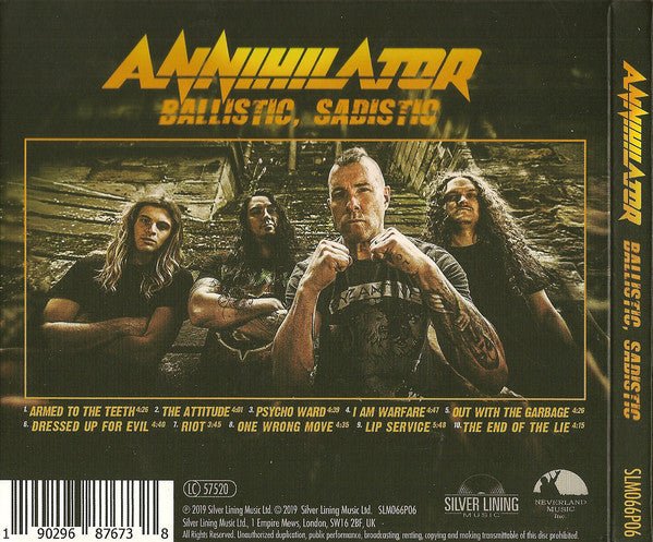 Annihilator - Ballistic, Sadistic (New CD) - Mad World Records