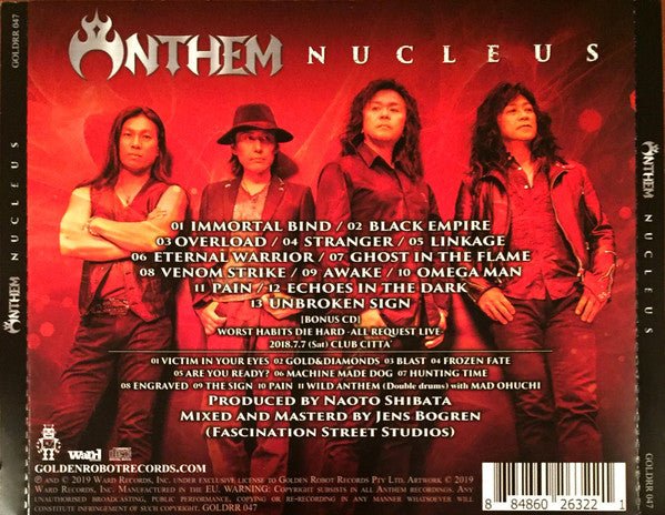 Anthem - Nucleus (New CD) - Mad World Records