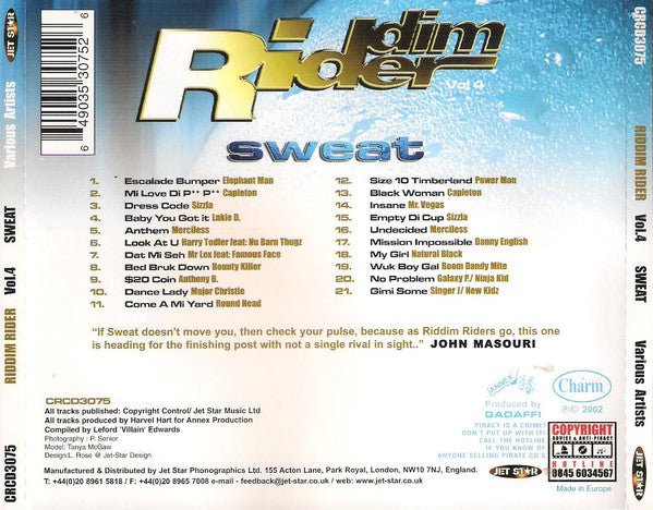 Antonio - Riddim Rider - Vol. 4 New CD - Mad World Records