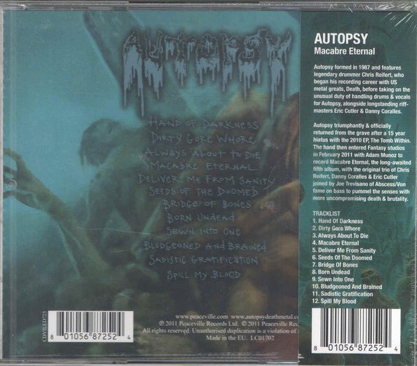 Autopsy - Macabre Eternal (New CD) - Mad World Records