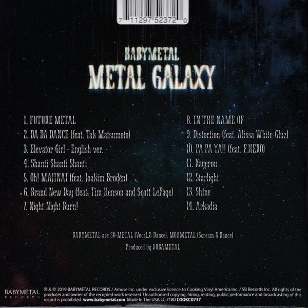 Baby Metal - Metal Galaxy (New CD) - Mad World Records