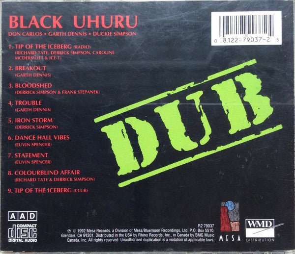 Black Uhuru - Iron Storm Dub New CD - Mad World Records