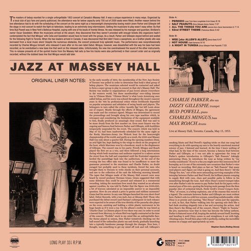 Charlie Parker - Jazz At Massey Hall [Yellow Vinyl Import] (New Vinyl LP) - Mad World Records