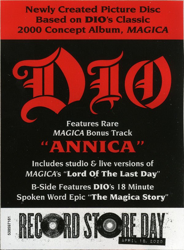 Dio - Annica (Picture Disc) (New Vinyl LP) - Mad World Records