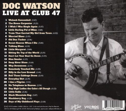 Doc Watson - Live at Club 47 (New CD) - Mad World Records