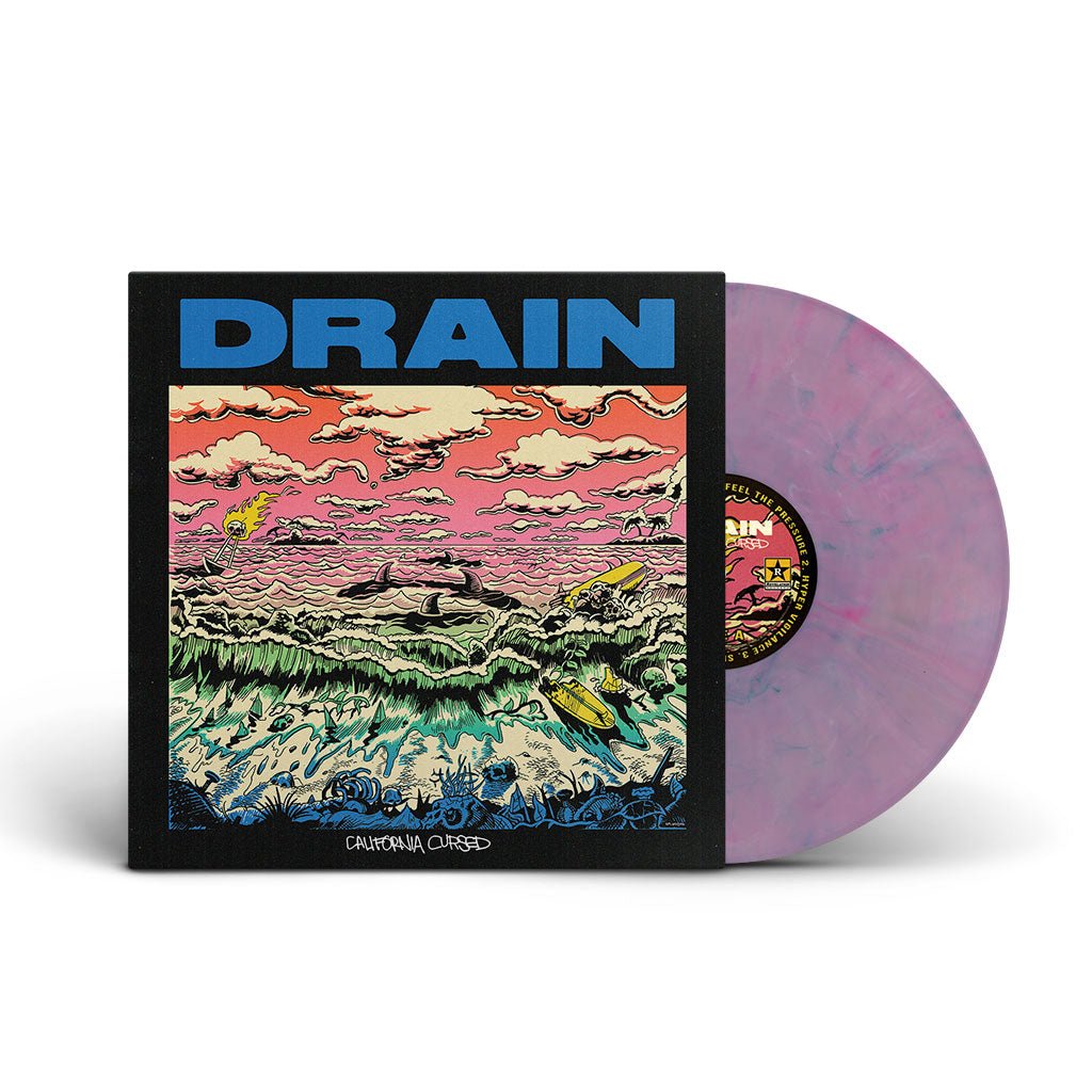 Drain - California Cursed [Translucent Pink with Green Marble Vinyl] (New Vinyl LP) - Mad World Records