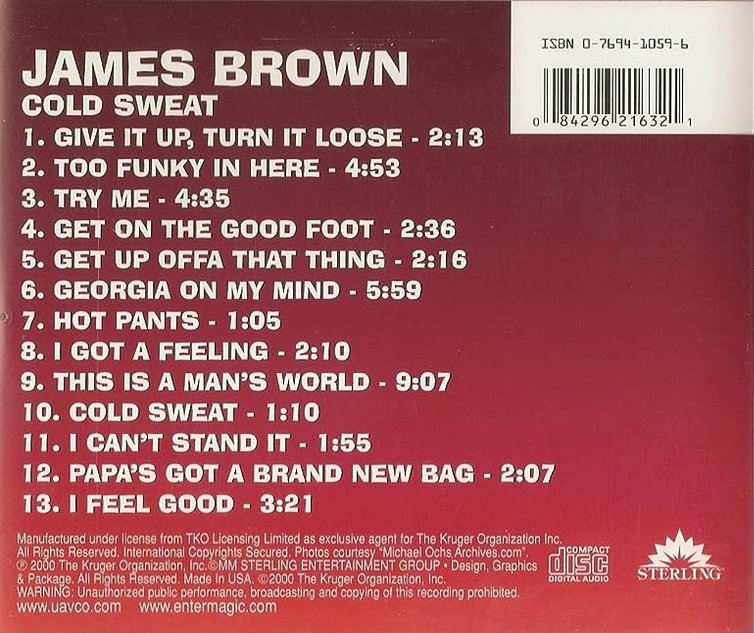 James Brown - Cold Sweat [Live] (Used CD) - Mad World Records