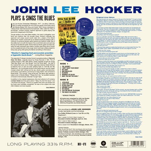 John Lee Hooker - Plays & Sings The Blues [With Bonus Tracks] [Import] (New Vinyl LP) - Mad World Records