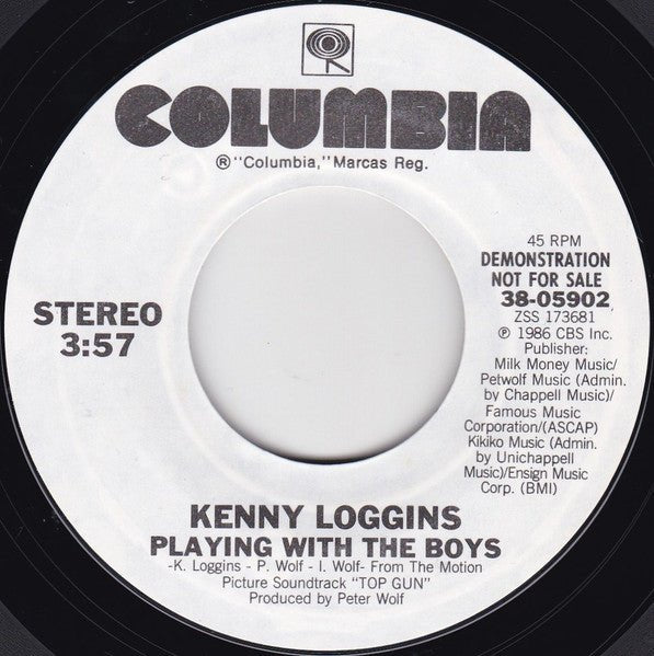 Kenny Loggins - Playing With The Boys [picture sleeve] (Used 7") - Mad World Records