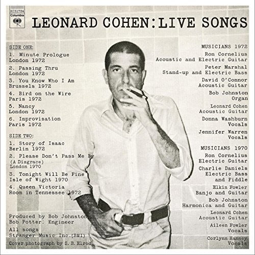 Leonard Cohen - Live Songs [Import] (New Vinyl LP) - Mad World Records