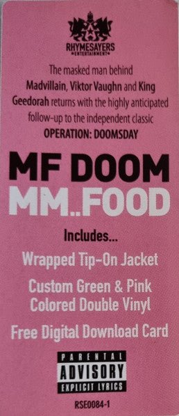 MF Doom - MM...Food [Green & Pink Vinyl] (New Vinyl LP) - Mad World Records