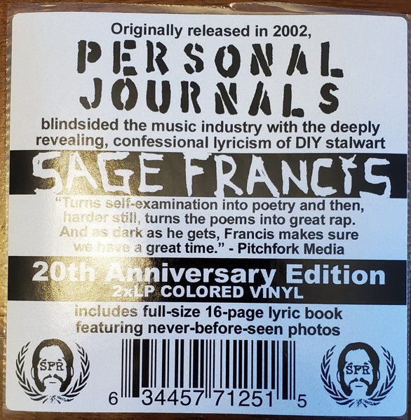 Sage Francis - Personal Journals (20th Anniversary Edition) [Galaxy Splatter Vinyl] (New Vinyl LP) - Mad World Records