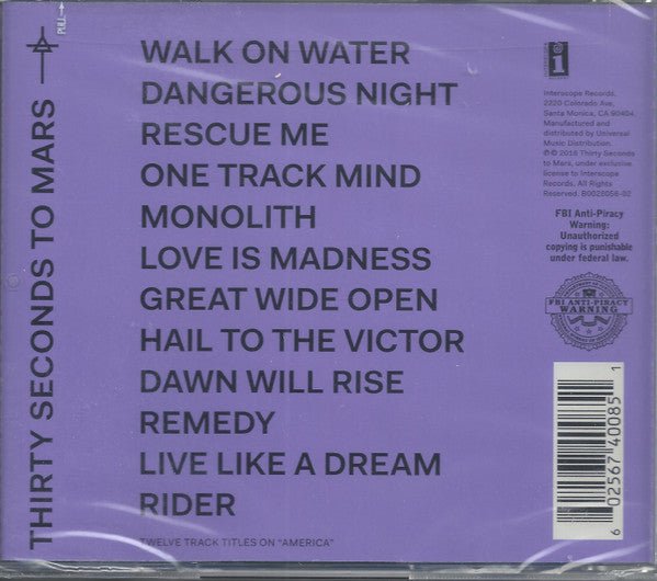 Thirty Seconds To Mars - America (New CD) - Mad World Records