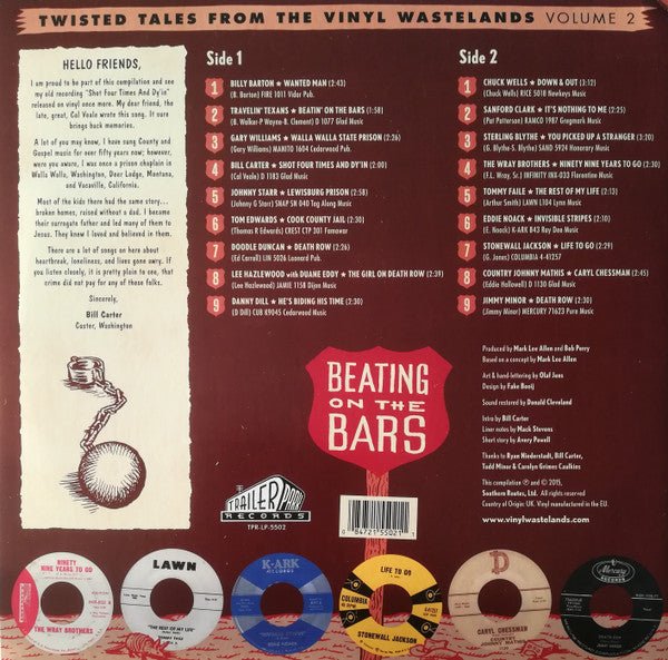 Various Artists - Beating The Bars: Twisted Tales From Vinyl Wastelands: Volume 2 (New Vinyl LP) - Mad World Records