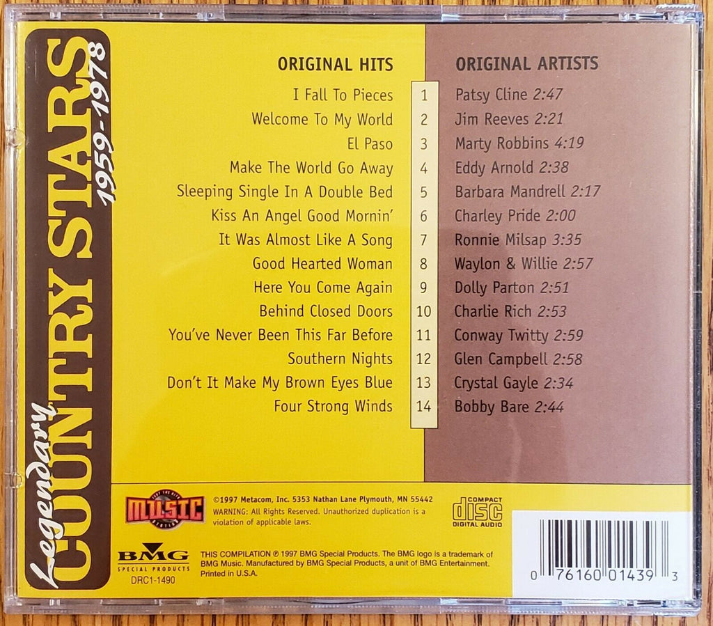 Various Artists - Legendary Country Stars 1959 - 1978 (Used CD) - Mad World Records